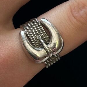 Buckle sterling silver ring. Stamped. Unique! 
SIZE 7